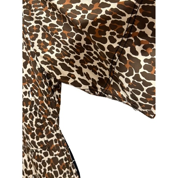 Tory Burch NWT Reva Leopard Shirt Dress Animal Print Pockets Mini Dress Size 6 - Picture 5 of 11